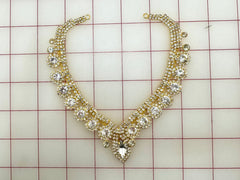 Decorative Gems - Beautiful Crystal Rhinestone Neckline Design in Gold Chain Only 2 Left!