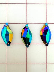 Decorative Gems - Curvy-Shaped Sew-On Acrylic Multi-Color Large 3PK