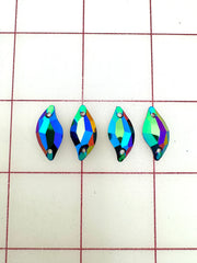 Decorative Gems - Curvy-Shaped Sew-On Acrylic Multi-Color Small 4PK