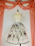 Ready-To-Wear Peasant-Style Over-Skirt White with Deep Purple Flowers