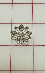 Decorative Gems - Rhinestone Brooch/Tiara Embellishments Crystal and Silver - .75 - 1-inch