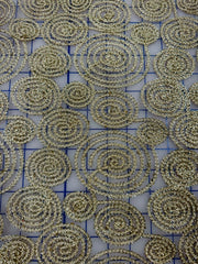 Fancy Lace - Metallic Gold Cord Design on beige 58-inches Wide