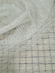 Fancy Lace - 60-inches Wide White Double Eyelet Close-Out