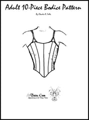 Bodice Pattern - Adult 10 Piece European Style by Claudia Folts