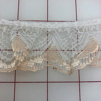 Ruffled Lace Trim - 1.25-inch Ruffled Lace Ombre Peach to White
