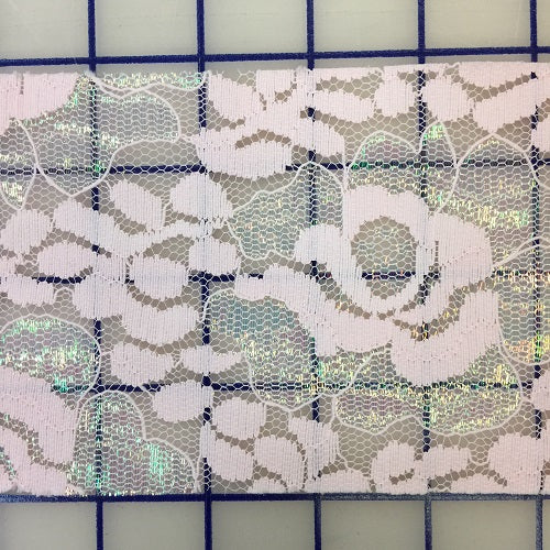 Lace Trim - 4-inch Iridescent Lace Pink