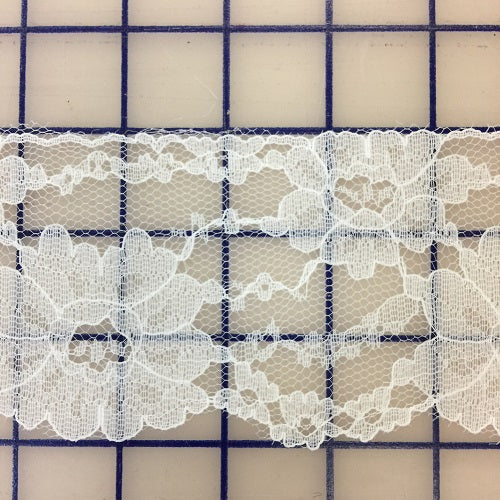 Lace Trim - 3-inch Scalloped Lace White