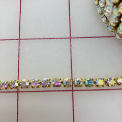 Rhinestone Banding - 18ss Cup Chain Crystal AB in Gold