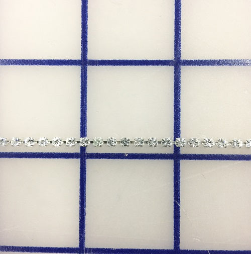 Rhinestone Trim - #8CS Czech Chain 8ss Crystal on Silver