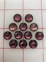 Rhinestones - 11mm Czech Amethyst Round Sew-On 12-Pack