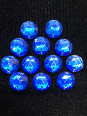 Rhinestones - 11mm Czech Sapphire Round Sew-On 12-Pack