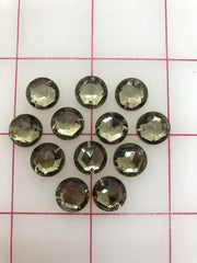 Rhinestones - 11mm Czech Black Diamond Round Sew-On 12-Pack
