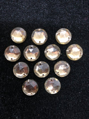 Rhinestones - 11mm Czech Black Diamond Round Sew-On 12-Pack