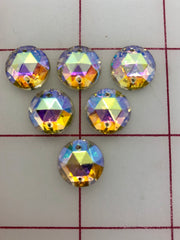 Rhinestones - 13mm Czech AB Crystal Round Sew-On 6-Pack
