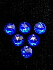 Rhinestones - 15mm Czech Sapphire Round Sew-On 6-Pack