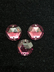 Rhinestones - 18mm Czech Amethyst Round Sew-On 3-Pack