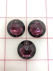 Rhinestones - 22mm Czech Amethyst Round Sew-On 3PK