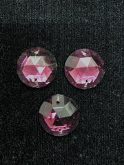 Rhinestones - 22mm Czech Amethyst Round Sew-On 3PK