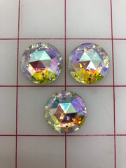 Rhinestones - 22mm Czech AB Crystal Round Sew-On 3PK