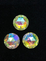 Rhinestones - 22mm Czech AB Crystal Round Sew-On 3PK