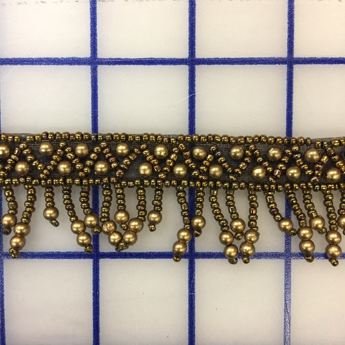 Beaded Trim - 1.33-inch Beaded Trim Bronze Close-Out Only one 1.75-Yard  Piece Left!
