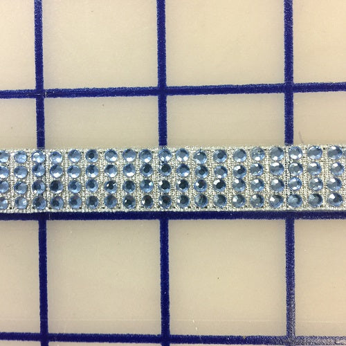 Rhinestone Trim - 4-Row Hot Fix Banding Light Sapphire Close-Out