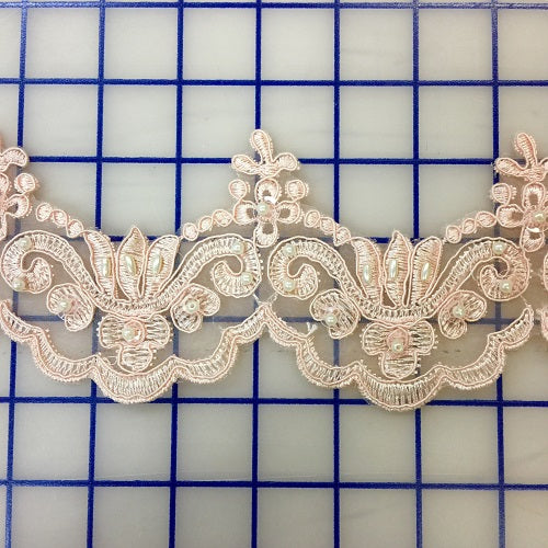 Non-Metallic Trim - 3.5-inch Beaded and Scalloped Peach