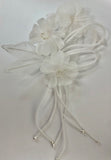 Flowers on a Comb Hair Accessory White