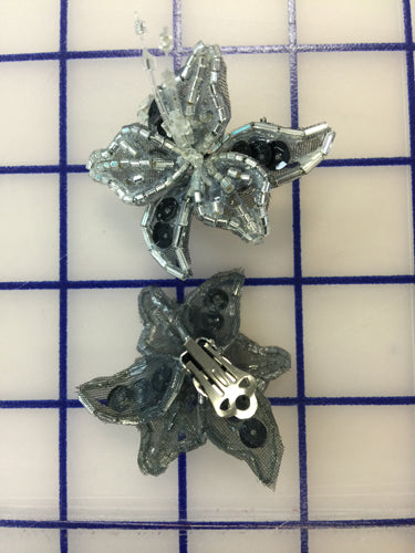 Flower Clips Black/Silver