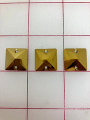 Rhinestones - 16mm Swarovski Square Crystal Dorado Sew-Ons