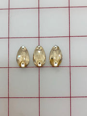 Rhinestones - 10x18mm Czech "Bright-Cut" Light Colorado Topaz Pear-Shape Sew-On