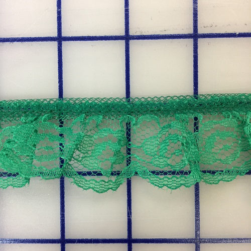 Ruffled Lace Trim - 1.25-inch Ruffled Lace Kelly