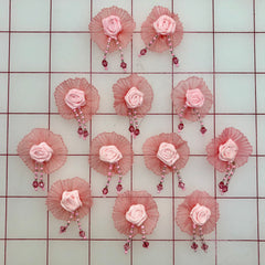 Flower Trim - Rosette 3-Pack Pink/Coral