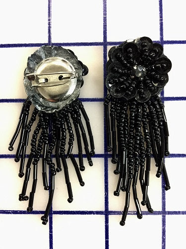 Beaded Pin Black