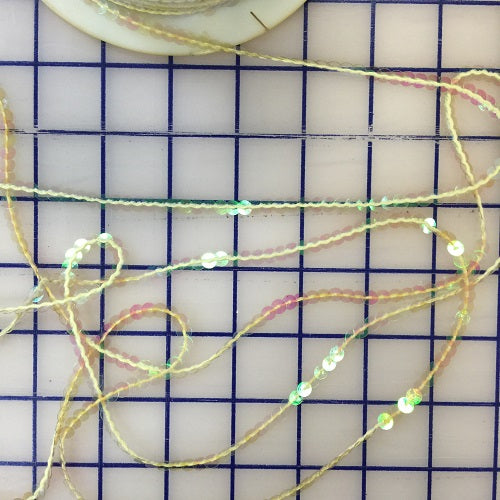 Sequin Trim - Single-Strand Yellow