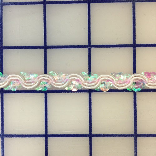 Sequin Trim - 3/8-inch Iridescent Pale Pink
