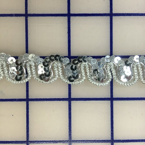 Sequin Trim - 1/2-inch Silver
