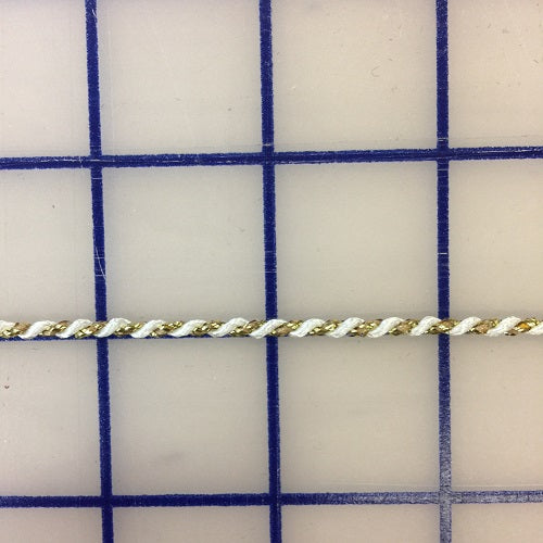 Metallic Trim - 1/8-inch Fancy Twisted Cord Gold and White