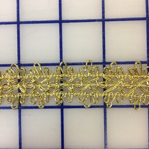 Metallic Trim - 1-inch Double-Loop Gold