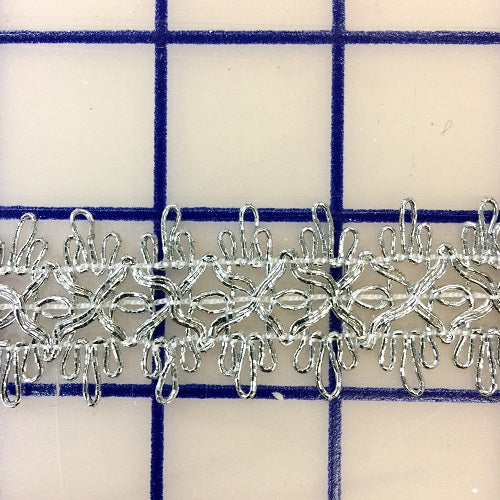 Metallic Trim - 1-inch Double-Loop Silver