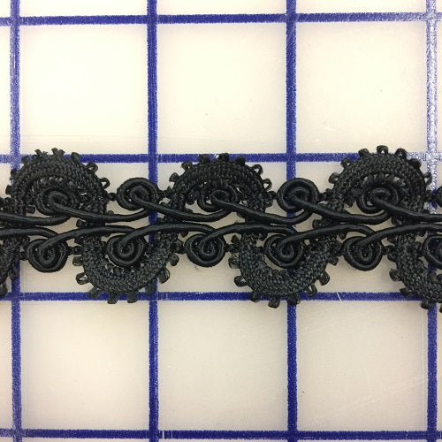 Non-Metallic Trim - 1-inch Fancy Scalloped Black