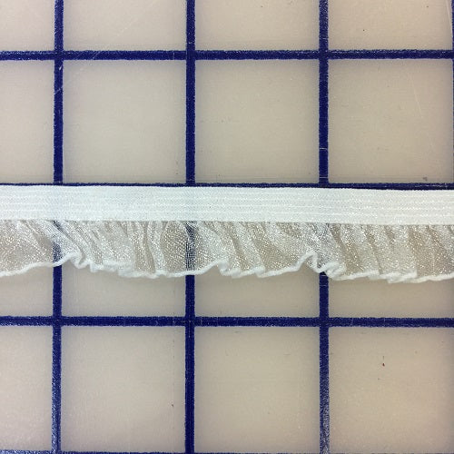 Stretch Trim - 1/2-inch Ruffled Organza White