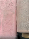 Enhanced Sparkle Tulle - 60-inches Wide Blush with Silver Microdots