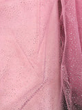 Enhanced Sparkle Tulle - 60-inches Wide Paris Pink with Silver Microdots
