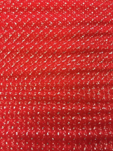 Sparkle Tulle - 54-inches Wide Red/Silver