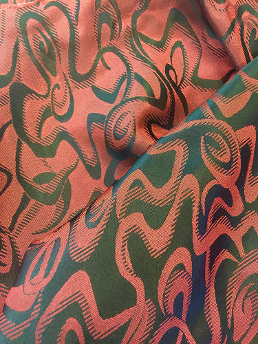 Brocade - 50-inches Wide Reversible Red and Black