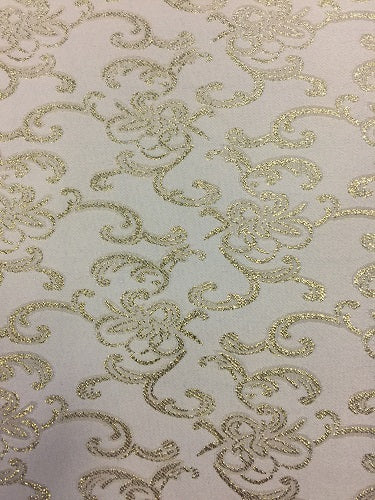 Brocade - 57-inches Wide Satin Metallic White Gold
