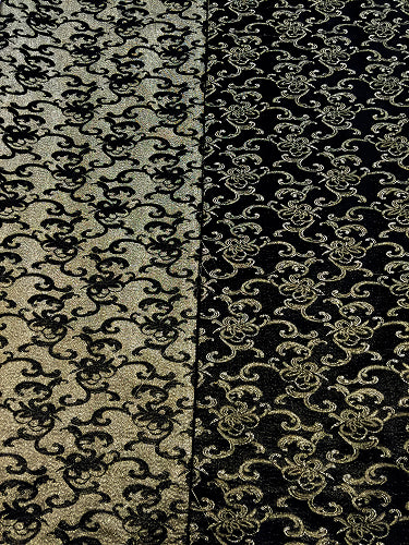 Brocade - 50-inches Wide Reversible Metallic Black/Gold