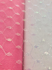 Tutu Net - 55-inches Wide White with Iridescent Design Back In Stock in a Stiffer Hand!