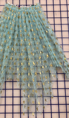 Tutu Net - 56-inches Wide Stiff Aqua Net with Metallic Gold Design